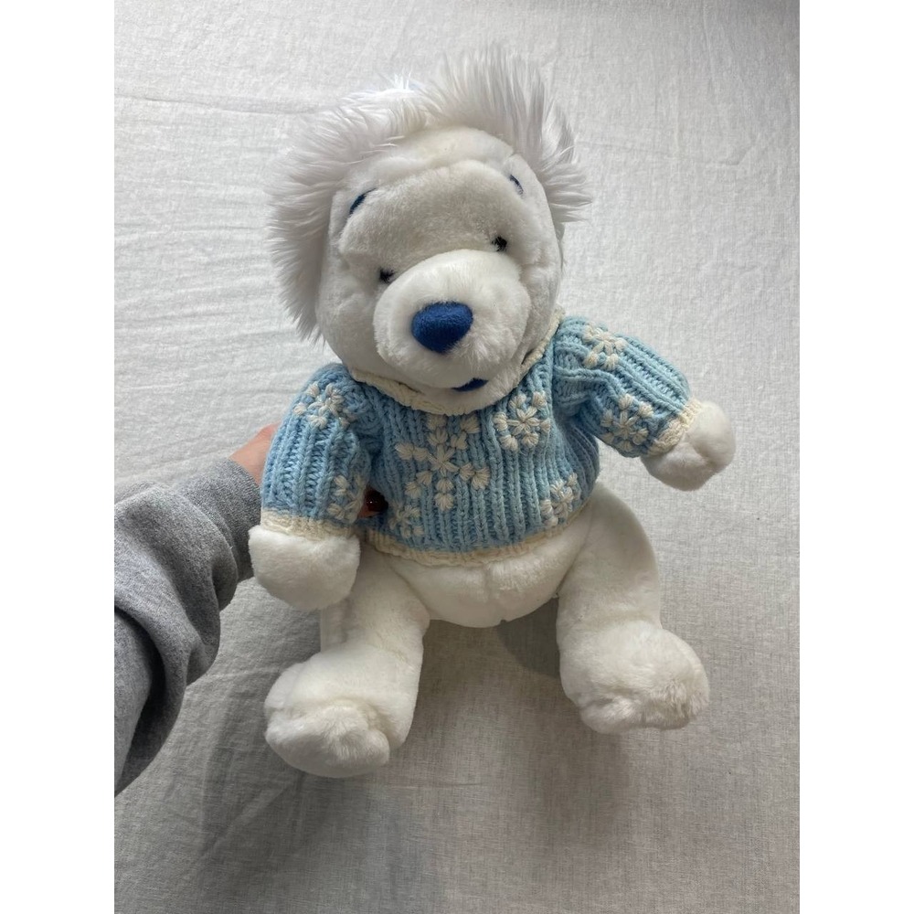 Disney Winnie The Pooh Stuffed Animal Winter White 12 Inch Plush In‎ Sweater